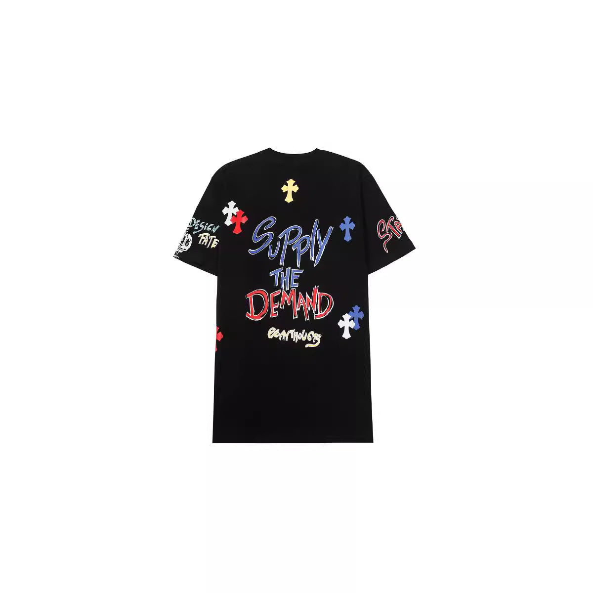 Chrome Heart T Shirts Croix Cross Color Leather Printed Short Sleeve T-Shirt