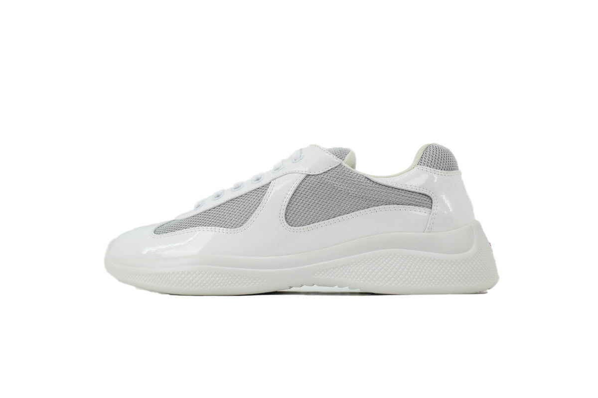 Prada America's Cup Sneakers slip ons womens  prada designer mens shoes Off-white / Whitish-gray