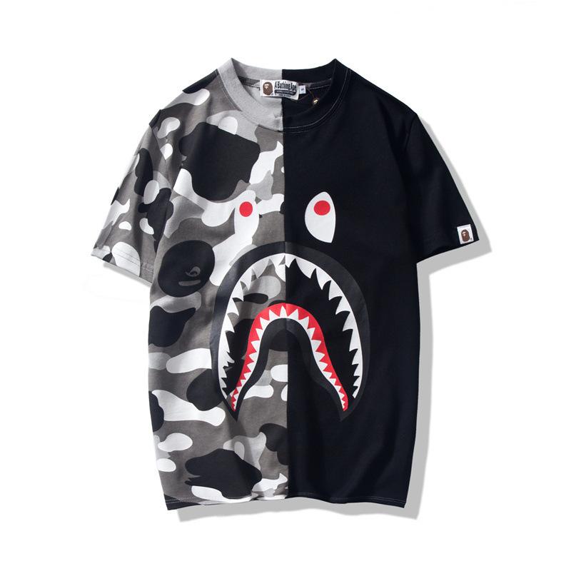Bathing Ape T-Shirt Summer Camouflage Color Matching Short Sleeve T-shirt