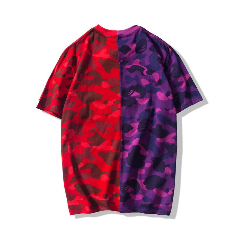 Bathing Ape T-Shirt Summer Camouflage Color Matching Short Sleeve T-shirt
