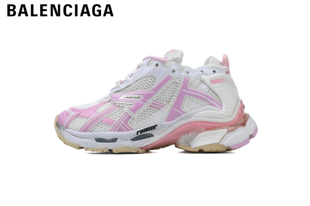Balenciaga Runner men's shoes  women sneakers ¡ª White / Pink