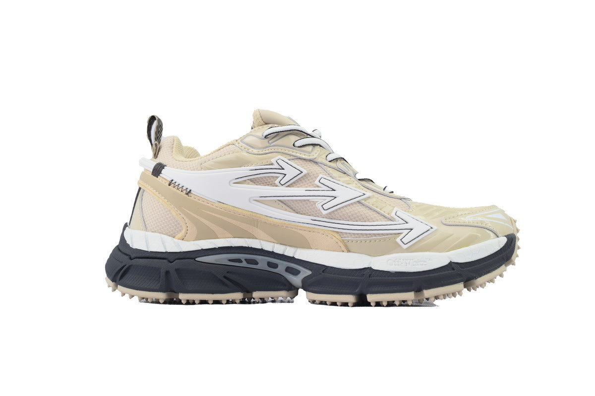 Off-White Be Right Back Women's Men's Shoes | Cream & Beige Black Sole Retro Sneakers