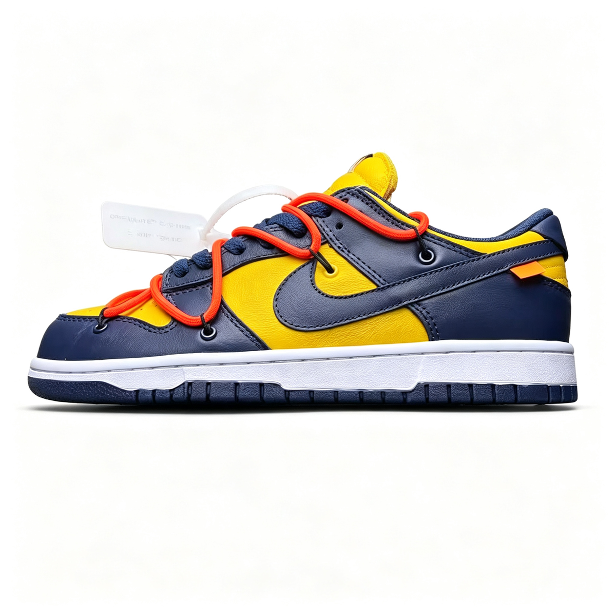 Nike Dunk Low Sneakers ¨C Yellow / Navy Blue / Orange | Zip-Tie Tag Detail