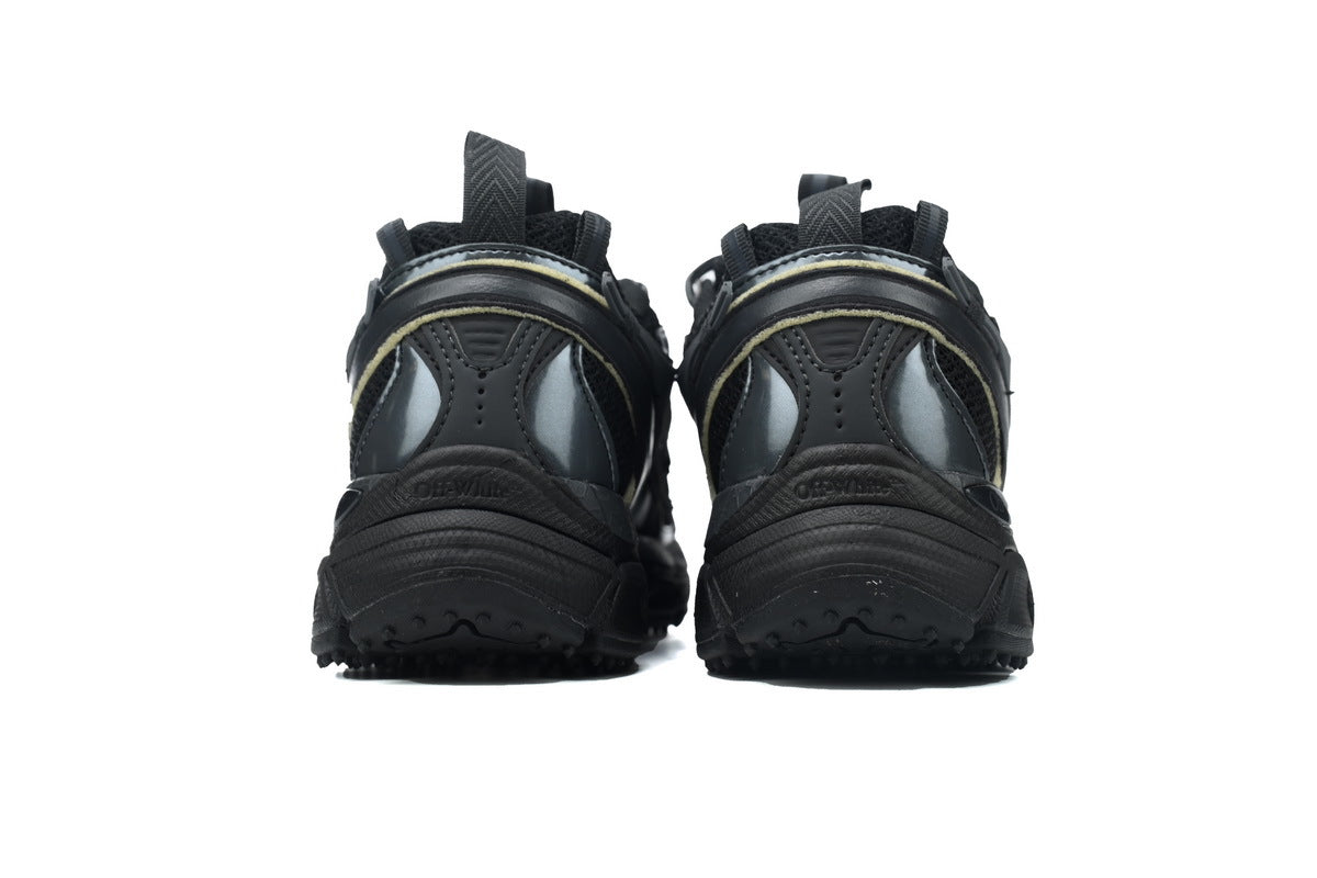 Off-White Be Right Back Women's Men's Shoes | Black & Charcoal Mesh Retro Sneakers