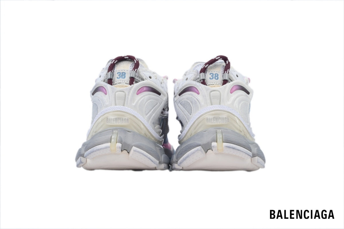 Balenciaga Runner men's shoes  women sneakers ¨C White, Light Blue & Pink