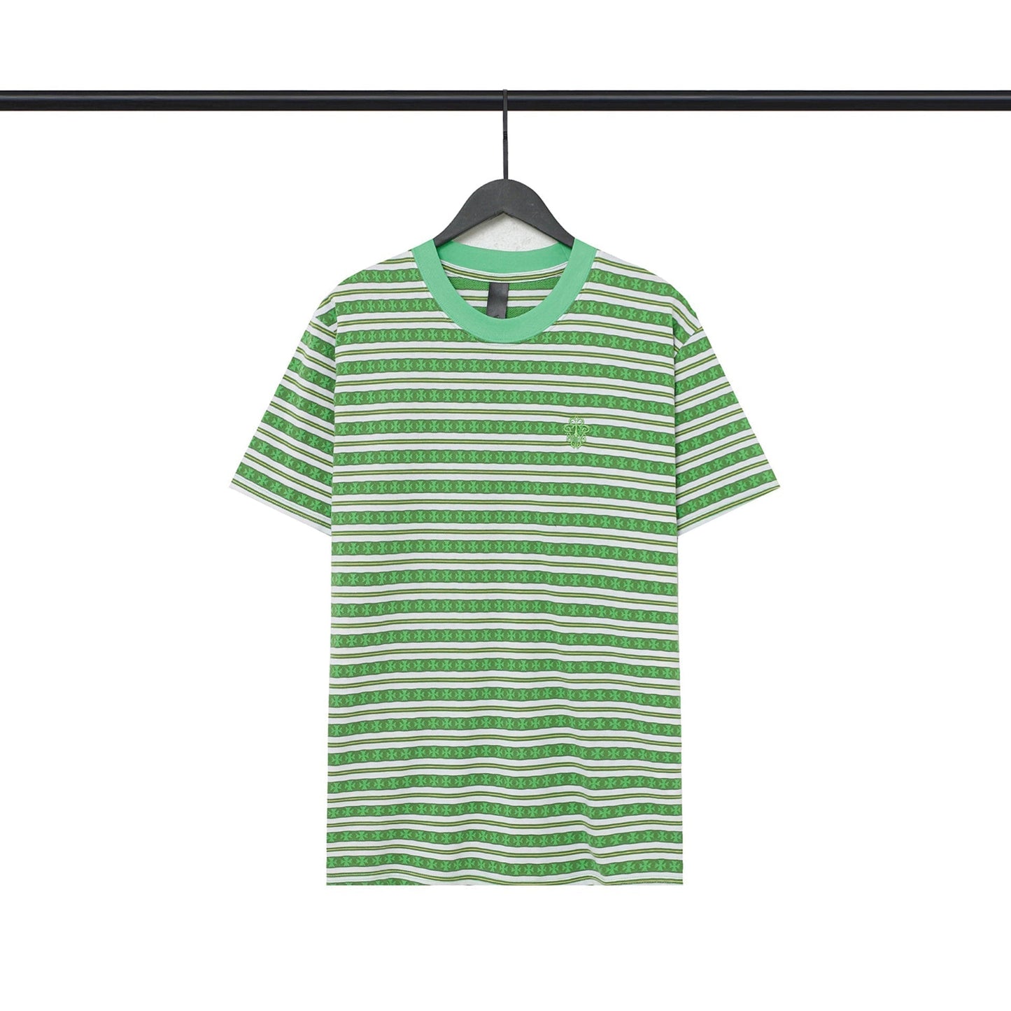 Chrome Heart T Shirts Poison Home Stripe Jacquard Embroidery Short Sleeve Couple T-Shirt