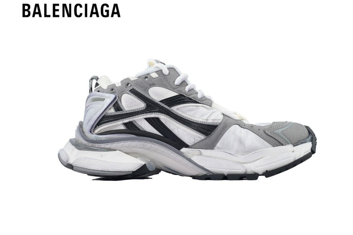 Balenciaga Runner Sneaker ¡ª White Mesh, Black & Grey Synthetic Overlays