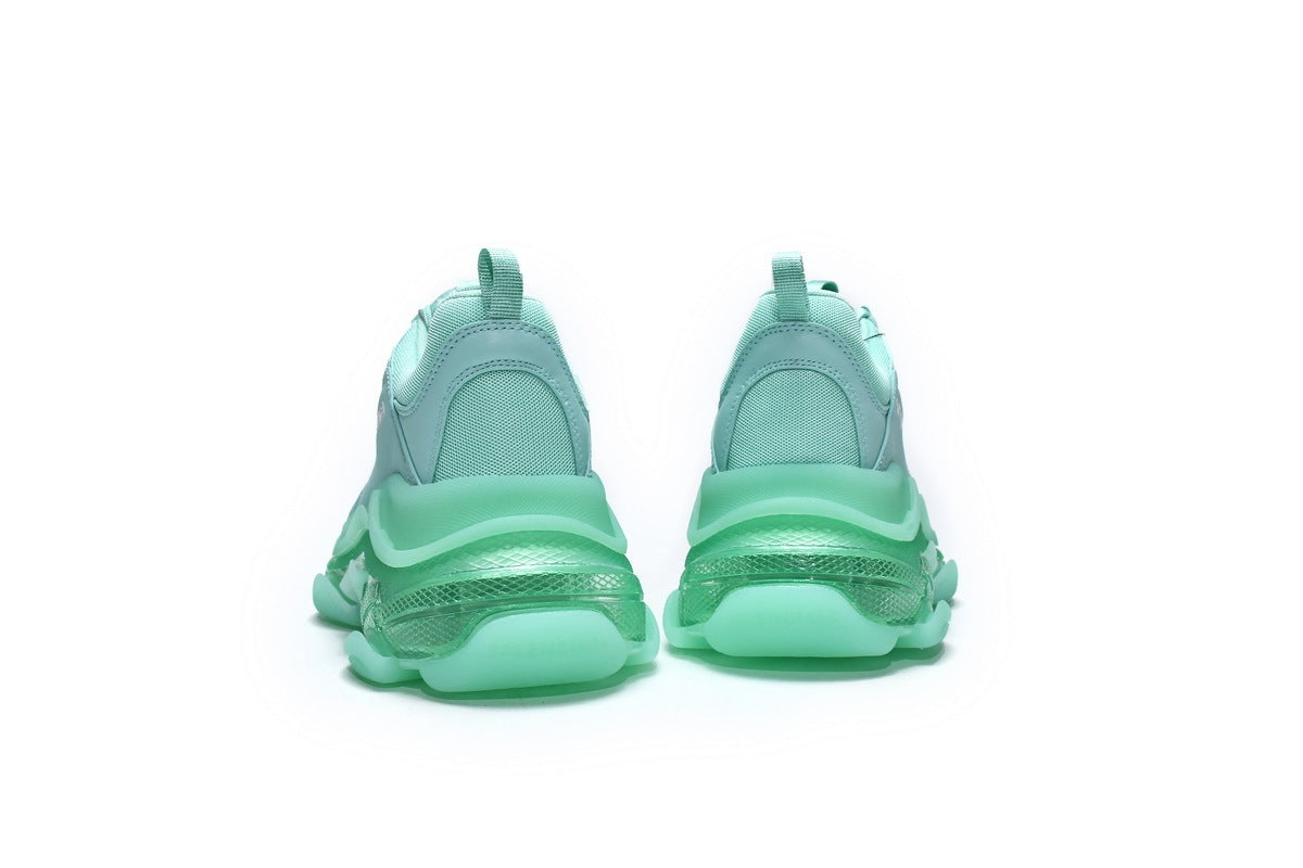 Balenciaga men's shoes Track Triple S Clear Sole Sneakers runners White-green