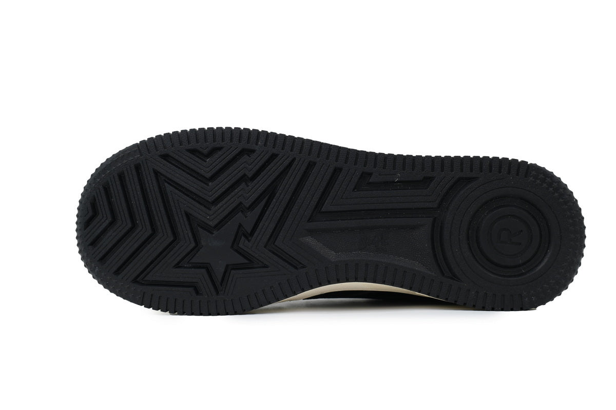 A BATHING APE BAPE STA Black & Cream Tonal-Star Sneakers | Women's & Men's Skate-Inspired Shoes