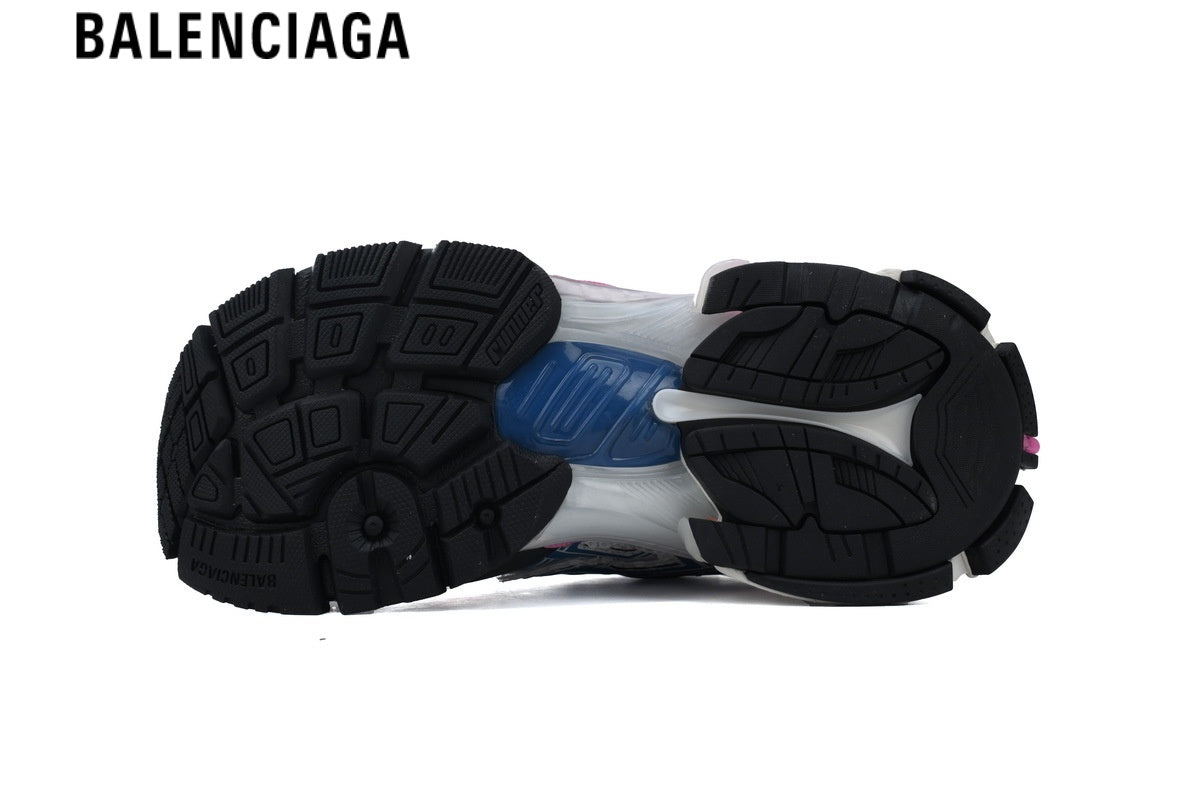 Balenciaga Runner men's shoes  women sneakers ¡ª White Mesh & Bright Pink Synthetic Overlays