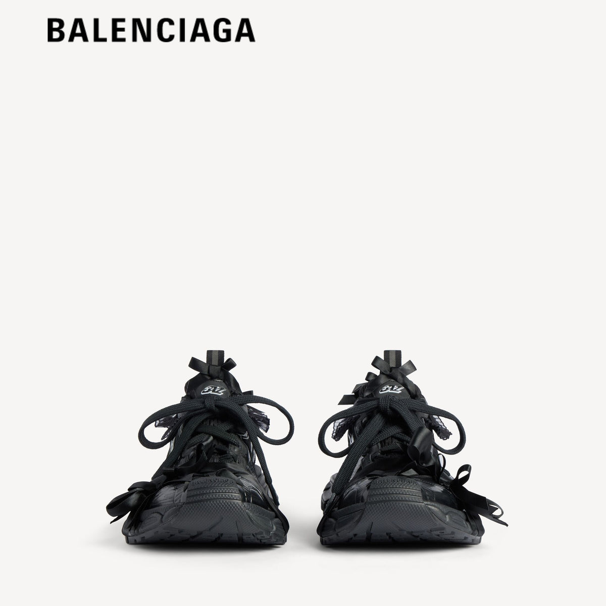 Balenciaga 3XL Ribbon men's shoes  women sneakers All Black