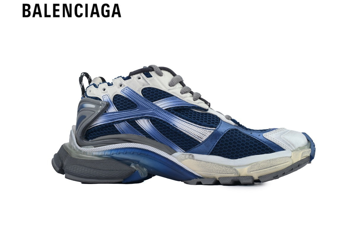 Balenciaga Runner Sneaker ¡ª Navy Mesh, Gradient Blue & Silver Synthetic Overlays