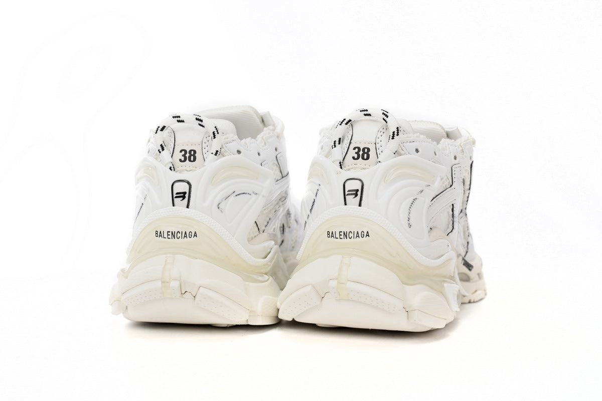 Balenciaga men's shoes Track  Runner Sneaker ¨C Distressed Low-Top   balenciaga runners  White
