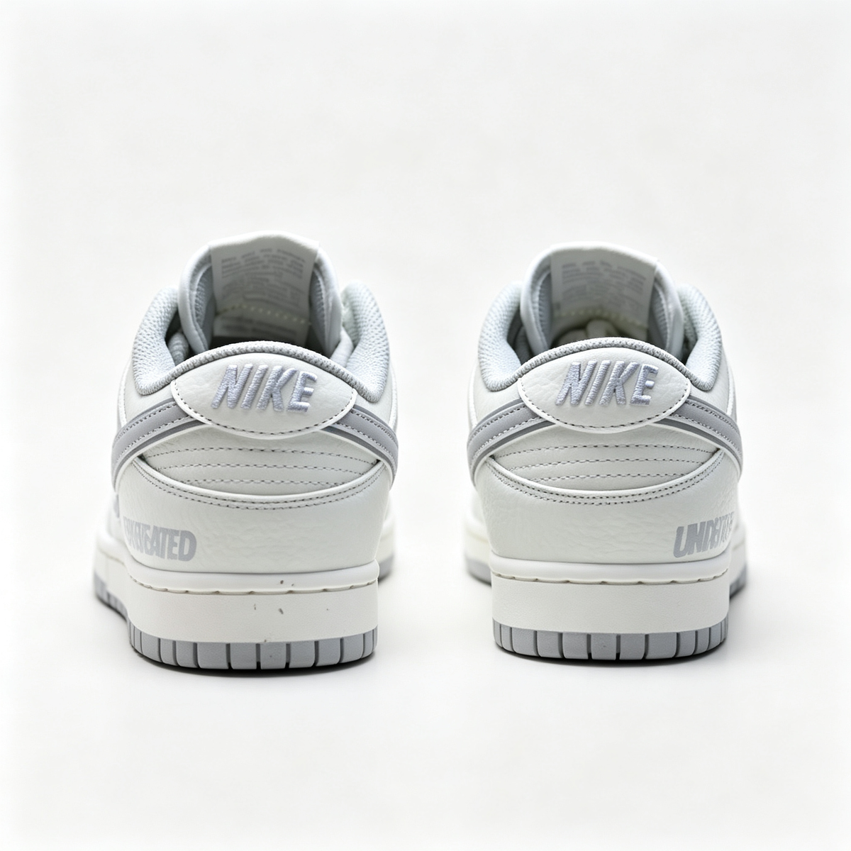 Nike Dunk Low 'Light Grey Swoosh' ¨C White Leather Low-Top Sneakers
