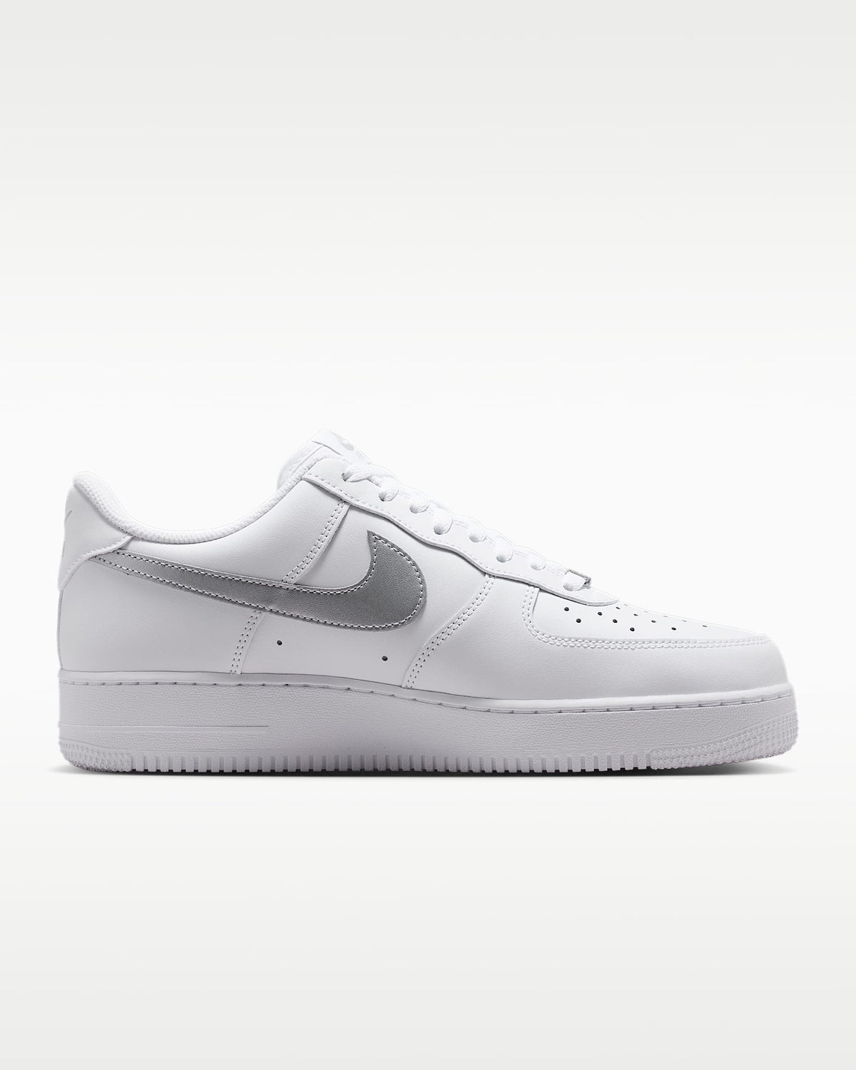 Nike Air Force 1 '07 White Silver Swoosh Sneakers mens low top shoes