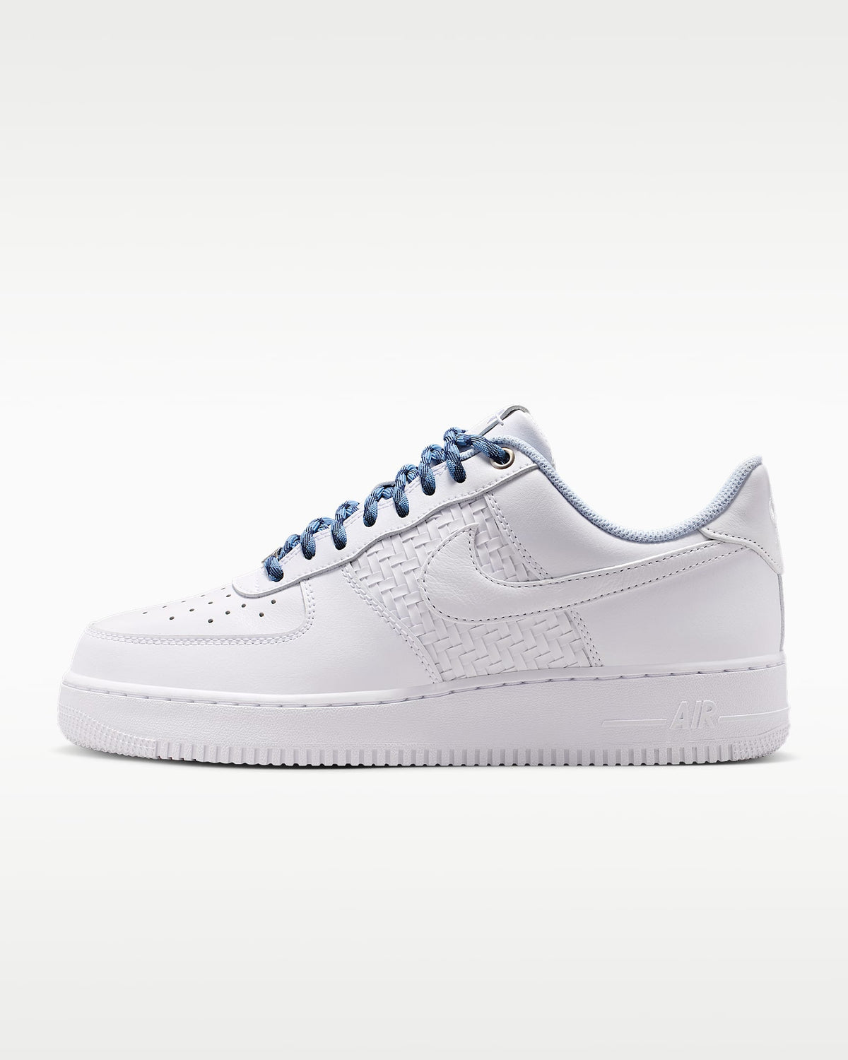 Nike Air Force 1 '07 White Woven Detail Blue Rope Laces Sneakers mens low top shoes