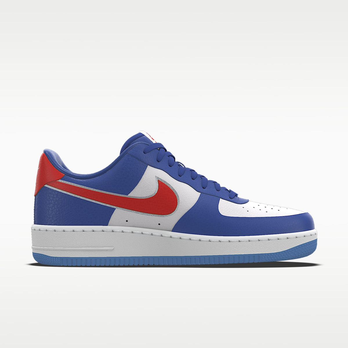 Nike Air Force 1 '07 White Blue Red Silver Outline Color-Block Sneakers mens low top shoes
