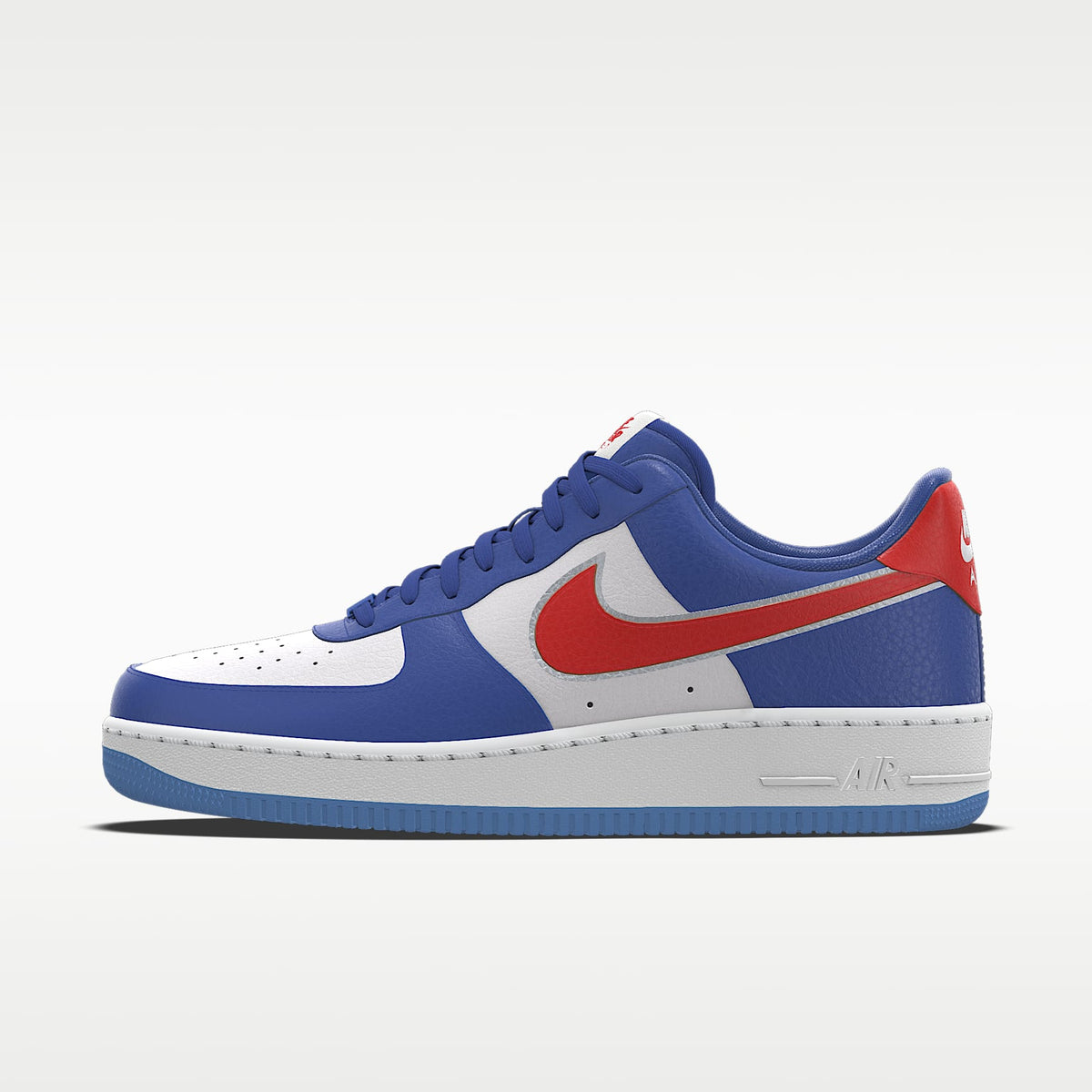 Nike Air Force 1 '07 White Blue Red Silver Outline Color-Block Sneakers mens low top shoes