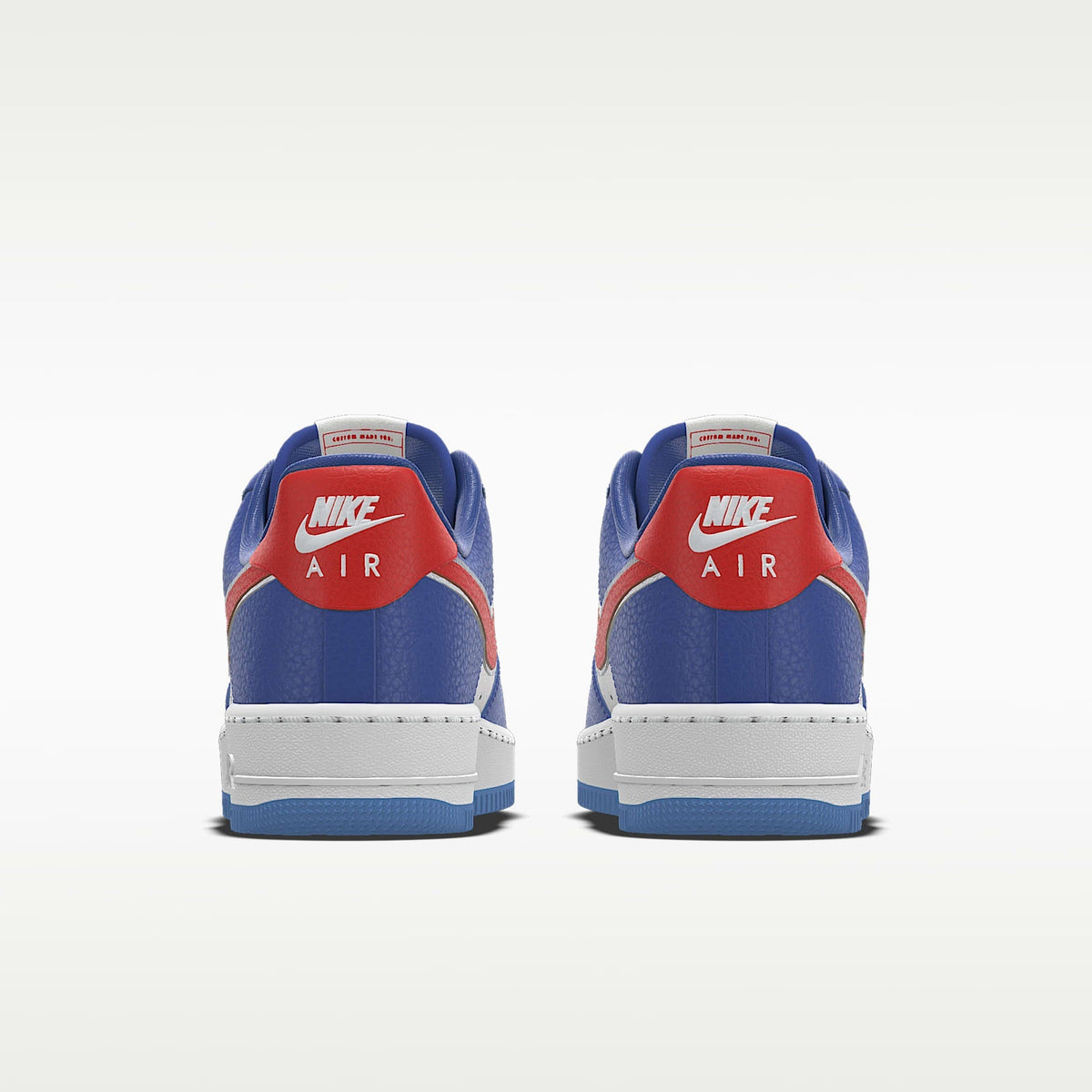 Nike Air Force 1 '07 White Blue Red Silver Outline Color-Block Sneakers mens low top shoes