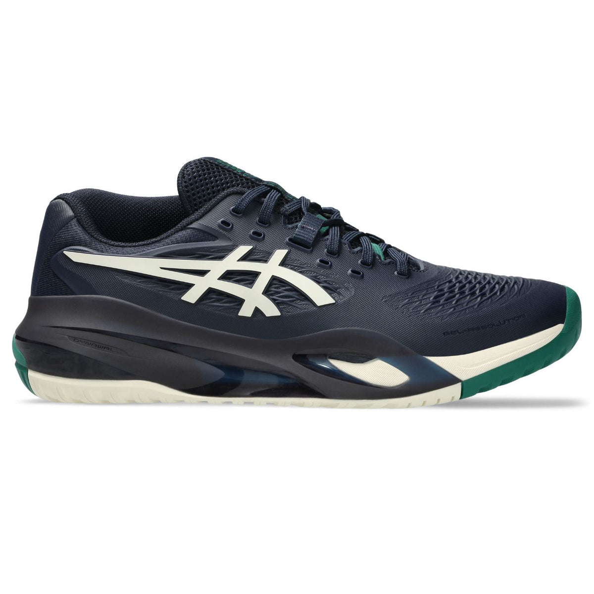 Asics womens shoes  neutral running shoes mens  sneakers Gel-Resolution ¨C Navy/Off-White/Green Tennis Sneaker