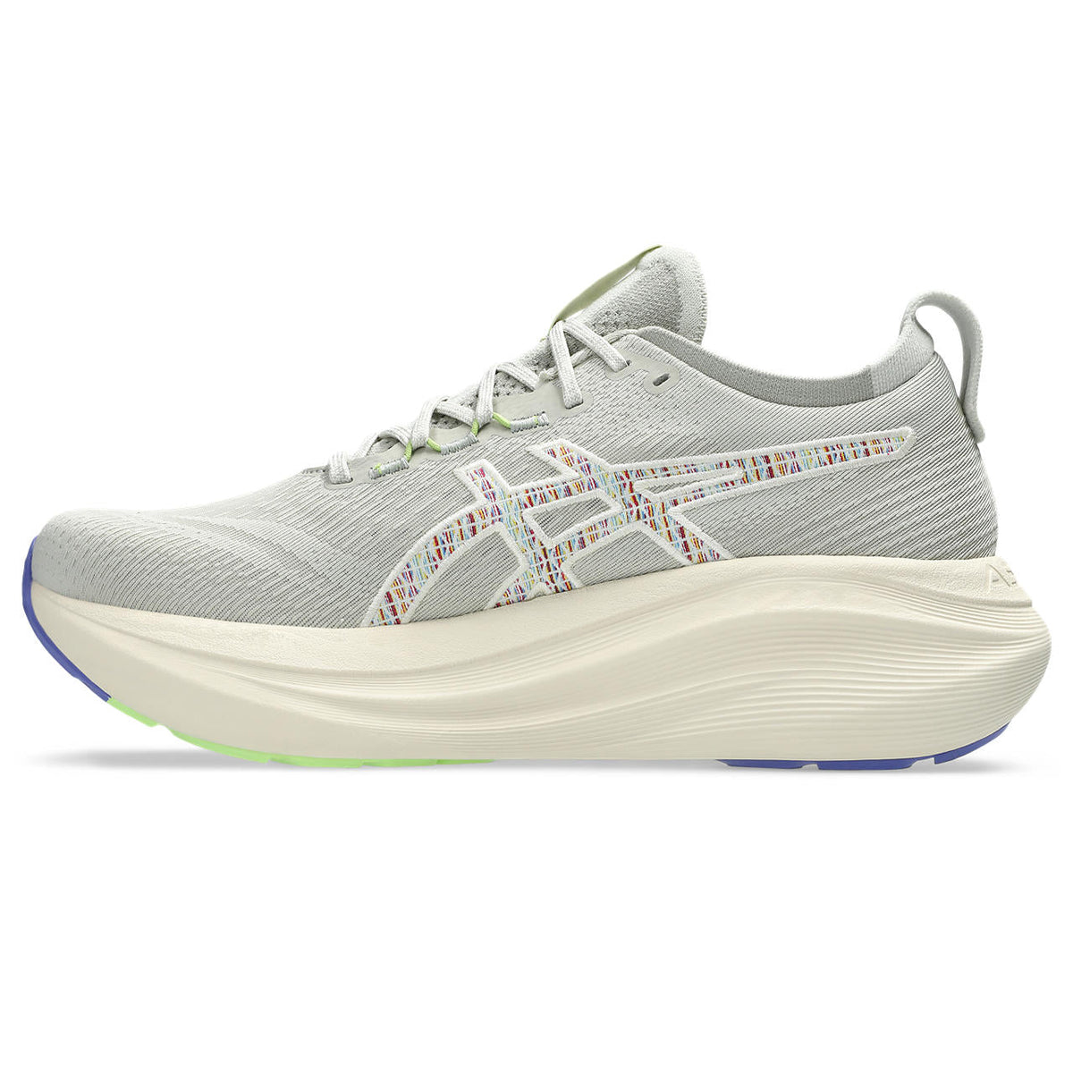Asics womens shoes  neutral running shoes mens  sneakers  Gel-Nimbus 28 ¨C Light Gray/Multicolor Stitch Running Shoe