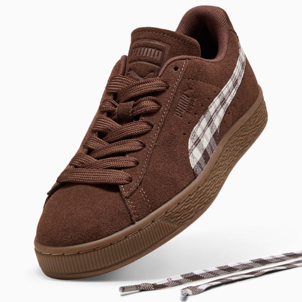 Puma Suede ¡ª Dark Brown / Plaid puma shoes for men  womens shoes  roma shoes