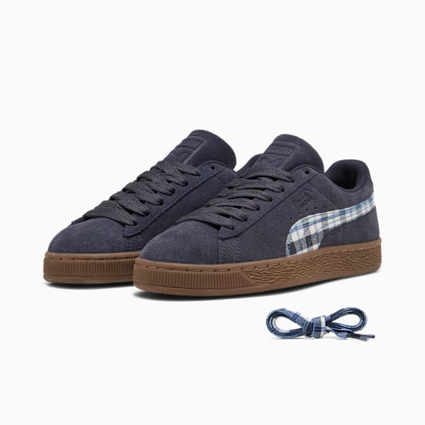 Puma Suede ¡ª Navy Blue / Plaid puma shoes for men  womens shoes  roma shoes