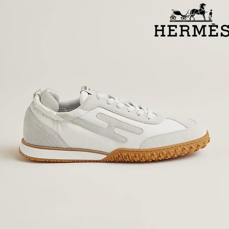 Herm¨¨s womens shoes men sneaker  White Mix Material Sneaker