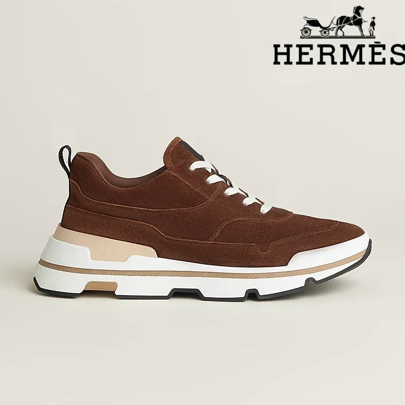 Herm¨¨s Brown Suede Platform Sneaker