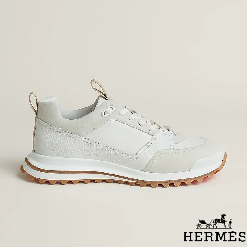 Herm¨¨s womens shoes men sneaker  White Mixed Material Hiking Sneakers