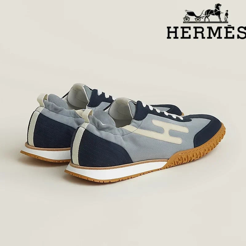 Herm¨¨s Jet Sneaker in Navy and Grey Mix