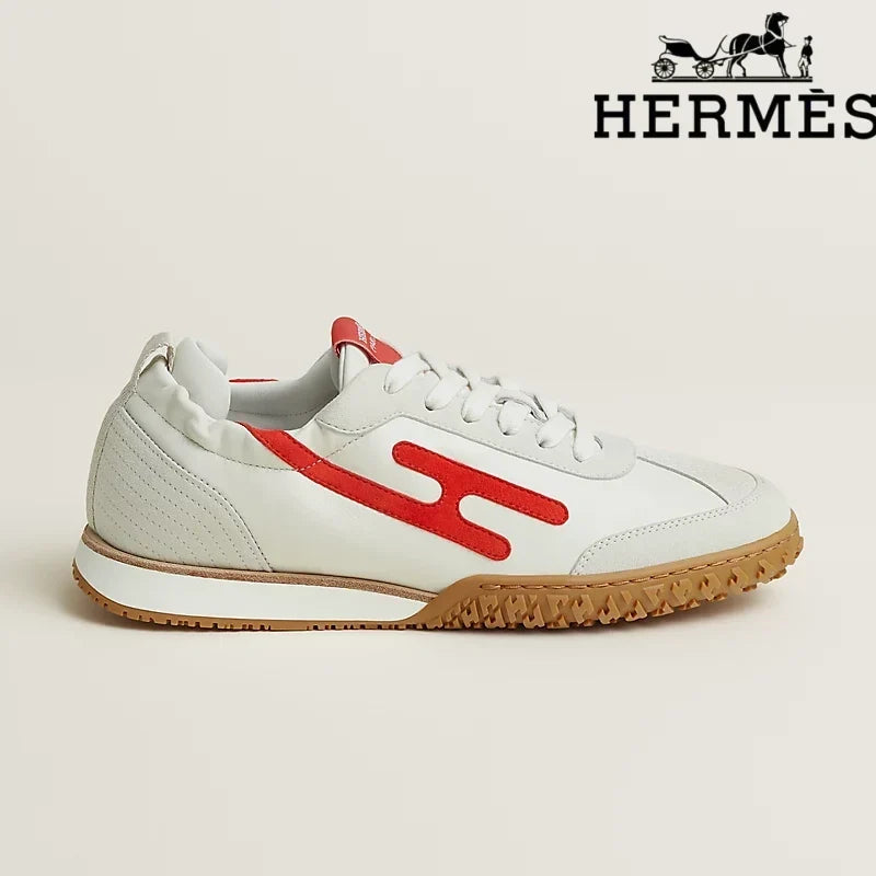 Herm¨¨s Jet Sneaker in White and Red
