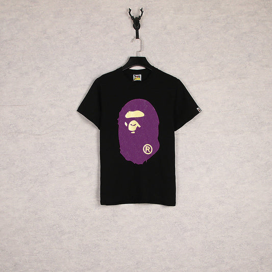 Bathing Ape T-Shirt Summer Cartoon Print Casual Large Size Loose Men's and Women's round Neck Short Sleeve T-shirt