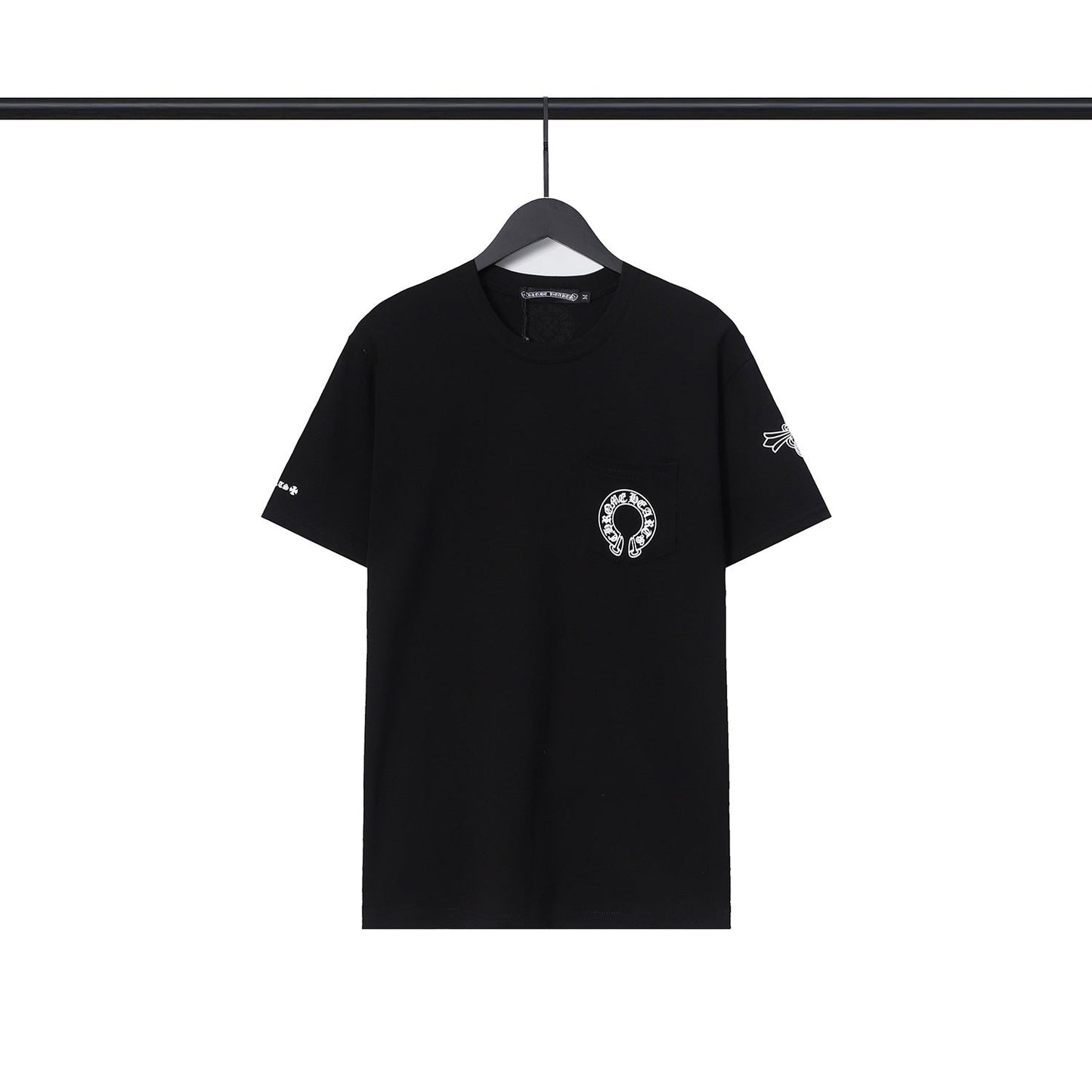 Chrome Heart T Shirts Chrome Hearts Cross Sanskrit Print Short Sleeve Crew Neck T-Shirt