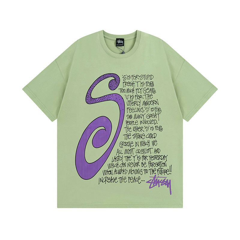 Stussy T-Shirts Casual Loose Couple T-Shirts