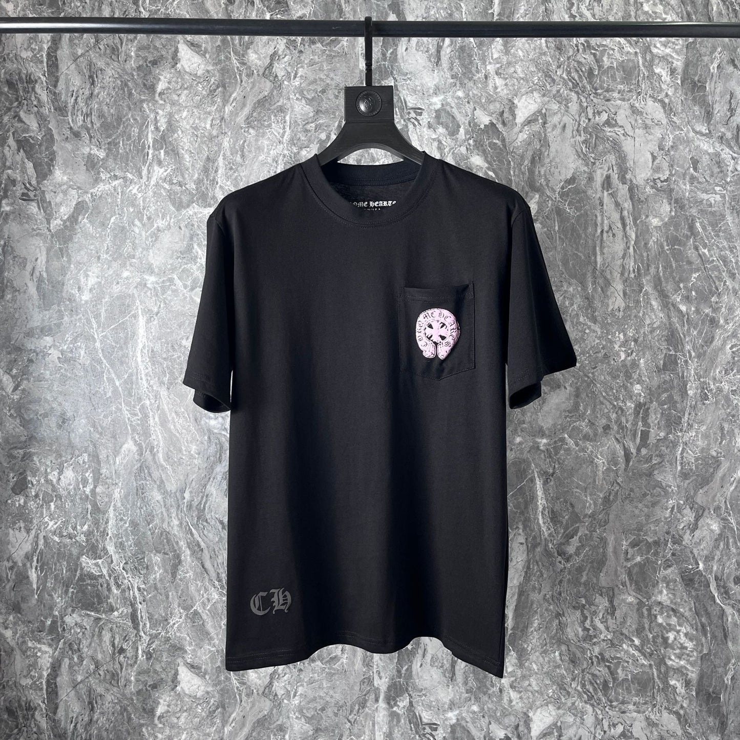 Chrome Heart T Shirts Chrome Hearts Pink Sanskrit Short Sleeve T-Shirt