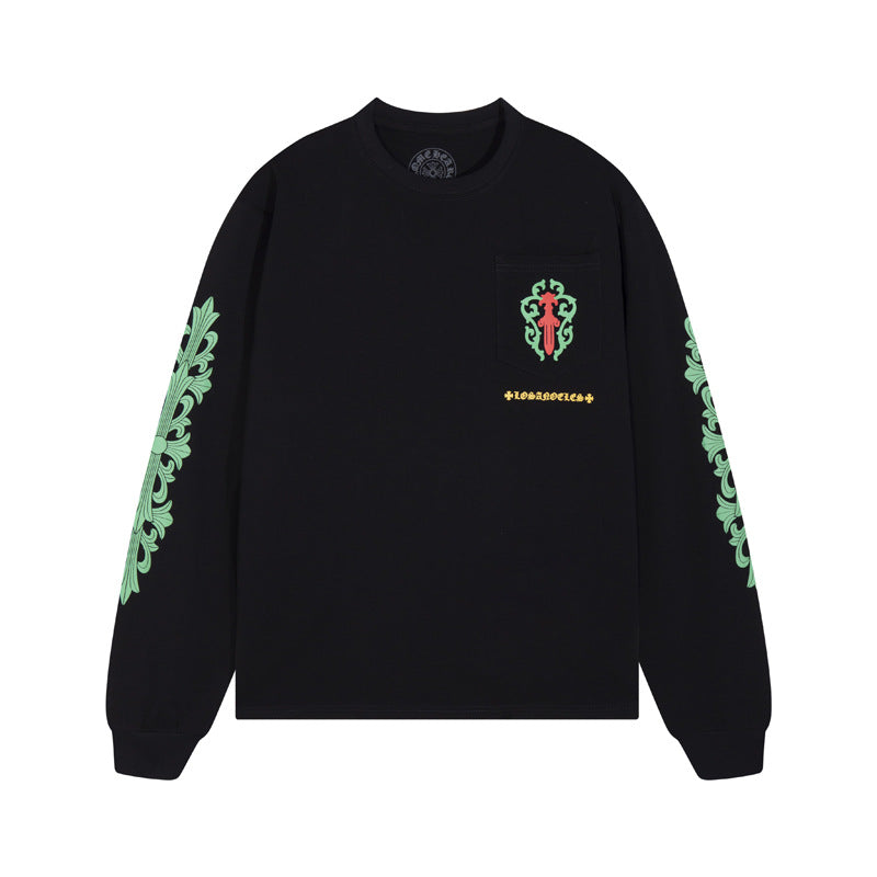 Chrome Heart T Shirts Rose Cross Vine Sword Long Sleeve