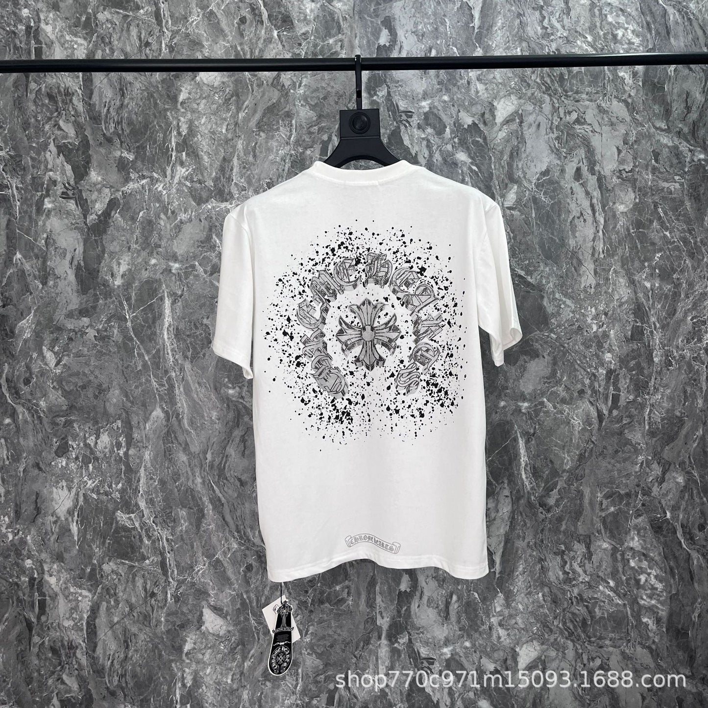 Chrome Heart T Shirts Cross Print Short Sleeve T-Shirt Loose