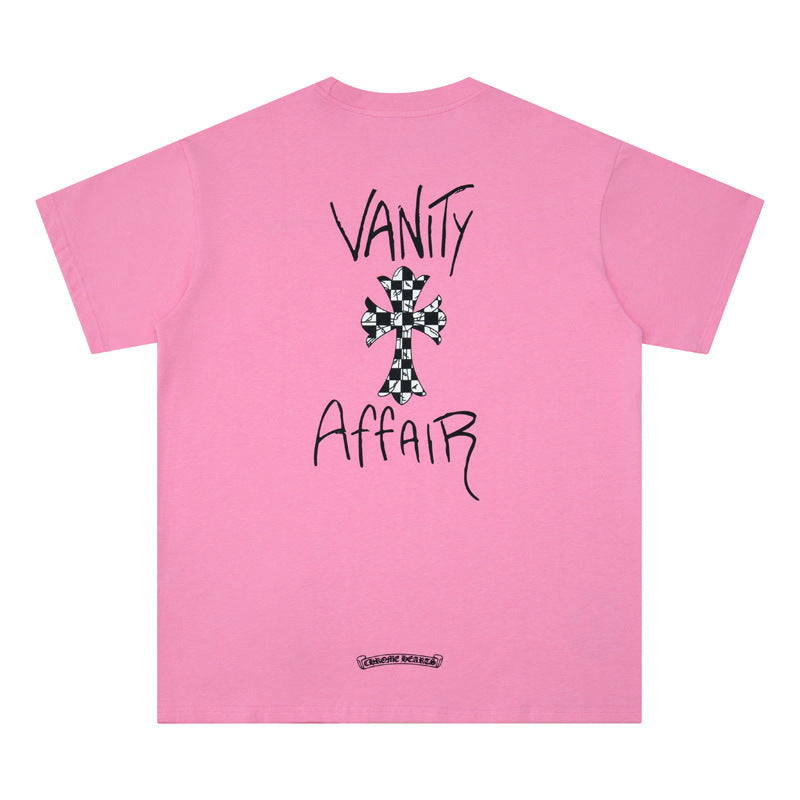 Chrome Heart T Shirts Graffiti Cross Sanskrit Short Sleeve T-Shirt
