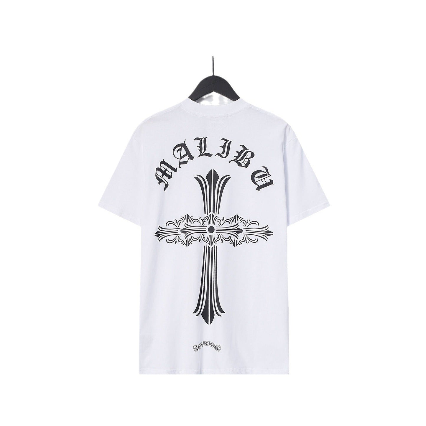 Chrome Heart T Shirts Croix Cross Leather Printed Short Sleeve T-Shirt