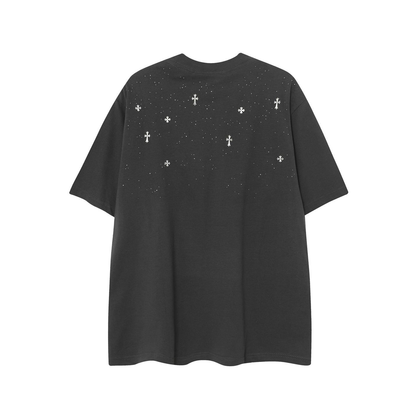 Chrome Heart T Shirts CH Gypsy Hot Diamond Cross Crew Neck Short Sleeve T-Shirt