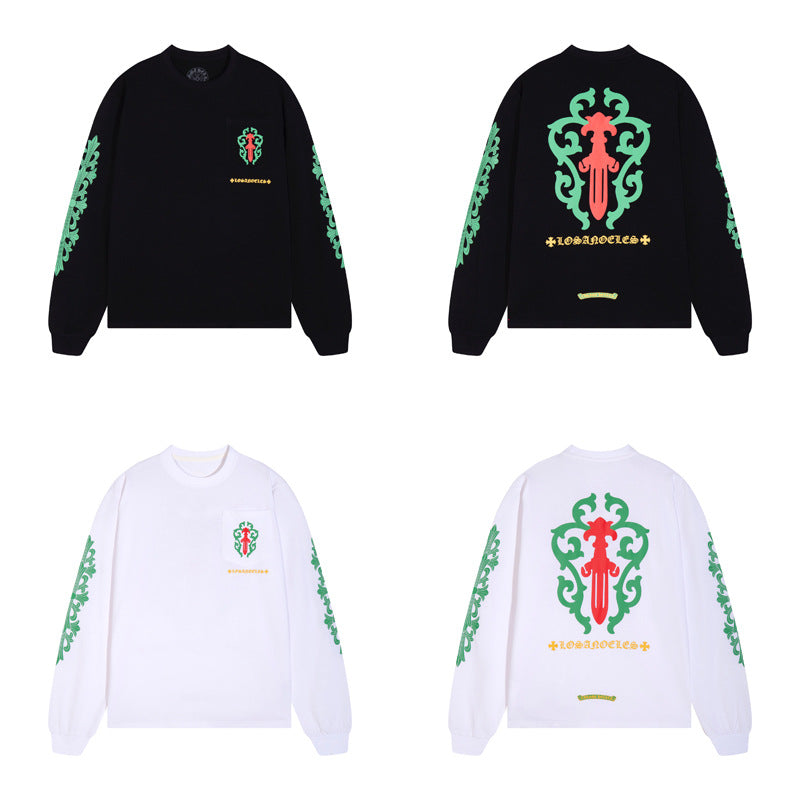 Chrome Heart T Shirts Rose Cross Vine Sword Long Sleeve