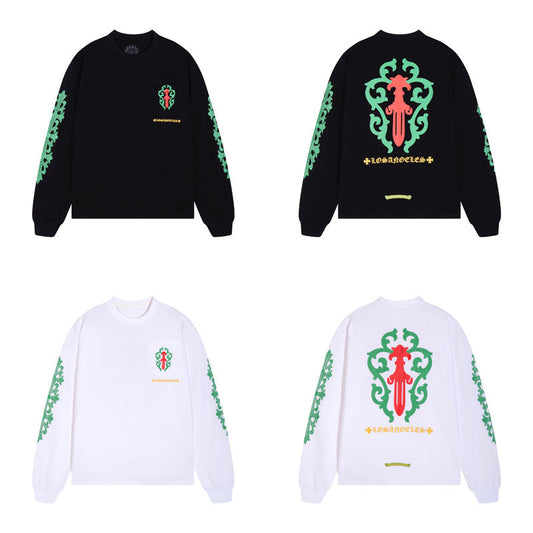 Chrome Heart T Shirts Rose Cross Vine Sword Long Sleeve