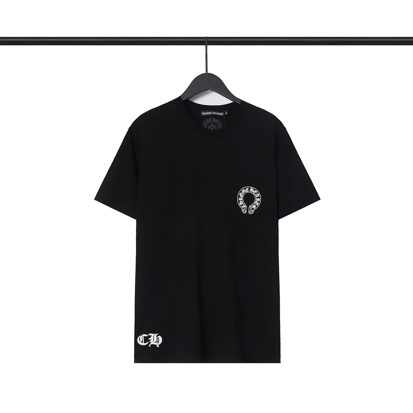Chrome Heart T Shirts Croix Cross Leather Printed Short Sleeve T-Shirt