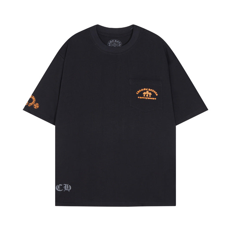 Chrome Heart T Shirts CROW Summer Short Sleeve Embroidery Crew Neck Loose