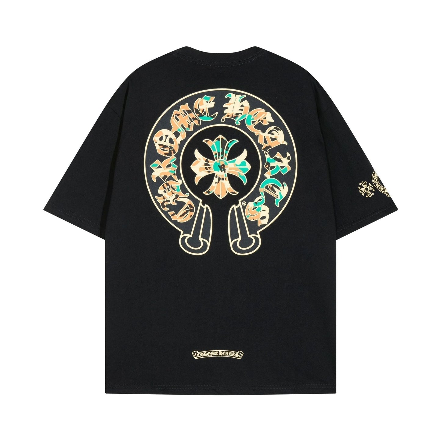 Chrome Heart T Shirts Cross Color Printed Short Sleeve T-Shirt Loose