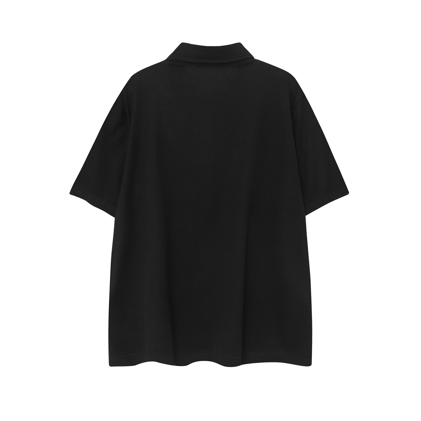 Chrome Heart T Shirts Sanskrit horseshoe print lapel polo shirt versatile short sleeve