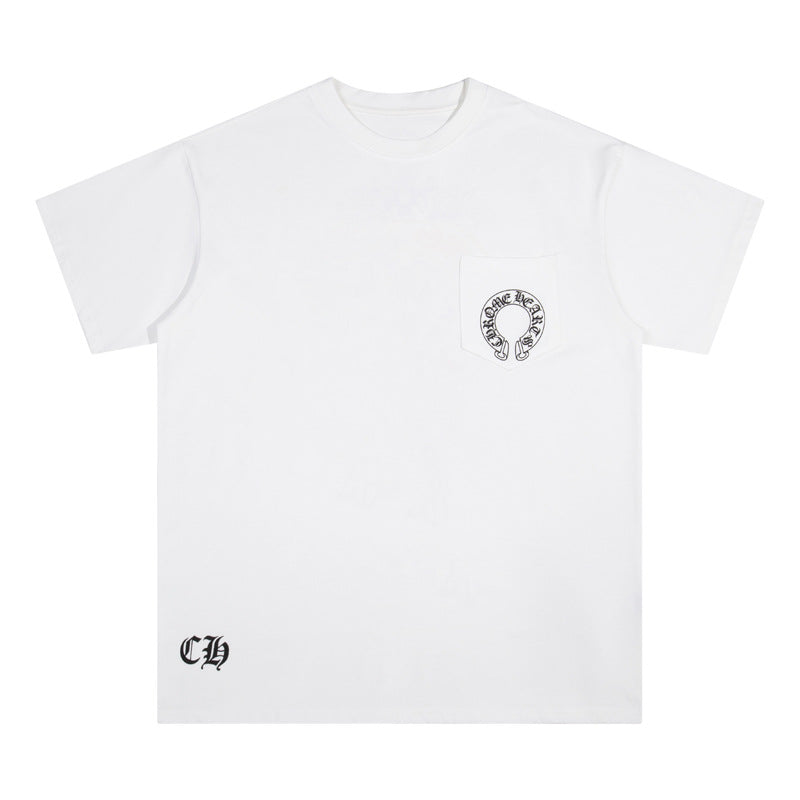 Chrome Heart T Shirts Cross Color Printed Short Sleeve T-Shirt Loose