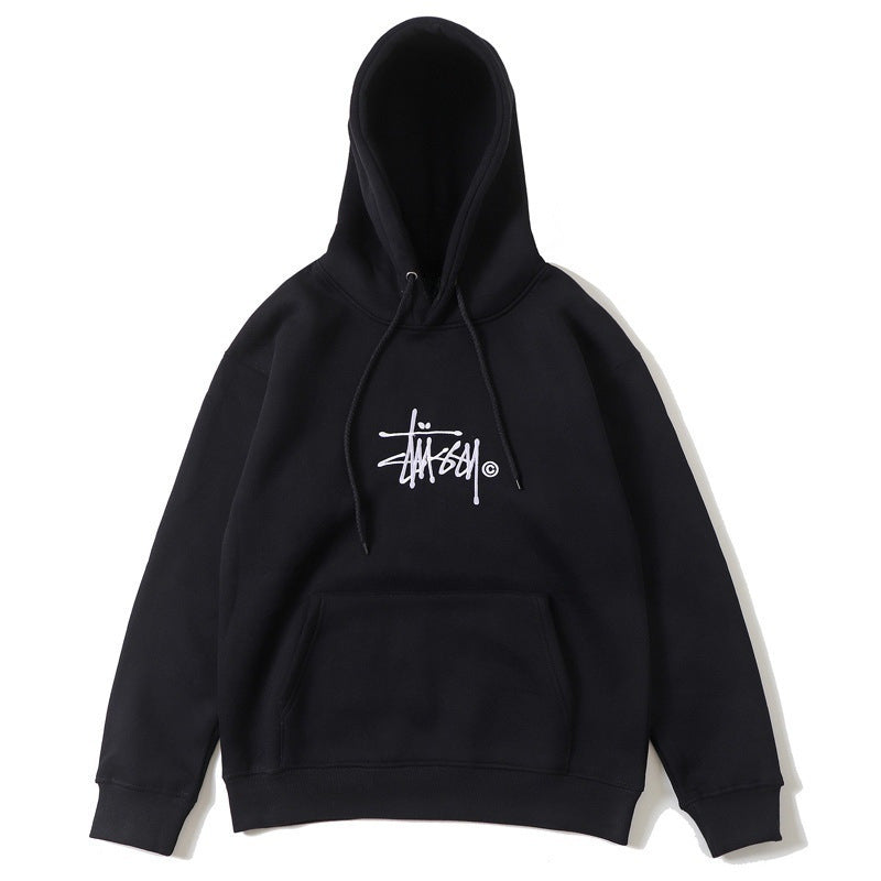 Stussy Hoodie Embroidered Logo Fleece Hoodie