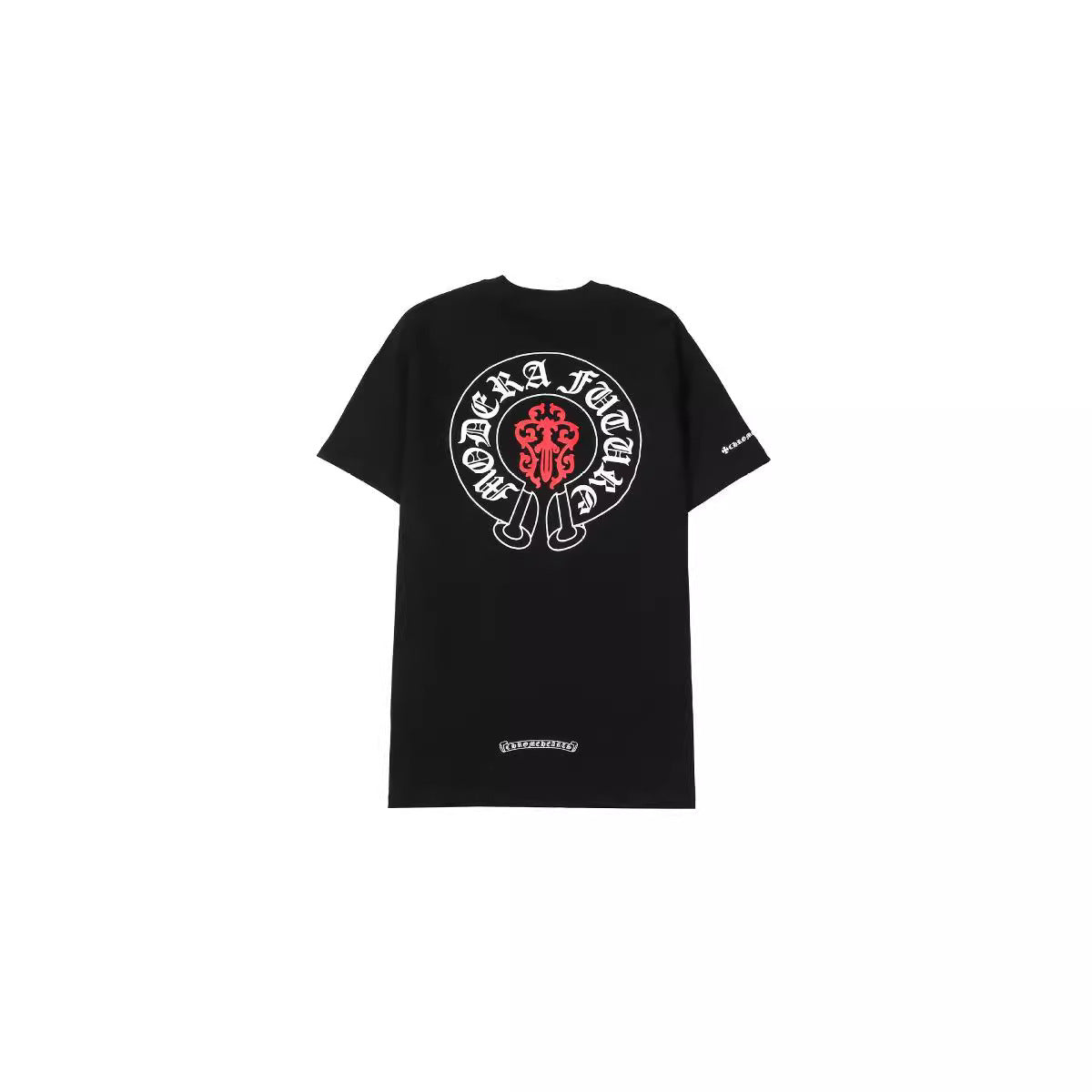 Chrome Heart T Shirts Croix Cross Color Leather Printed Short Sleeve T-Shirt